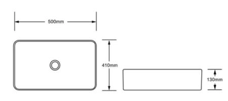 Раковина SantiLine SL-1051MG 50x40 на столешницу керамическая Серый матовый