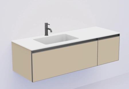 QUATRO 2 140см (100+40) тумба Boheme DAPHNE профиль ANTHRACITE c подсветкой 790-M2-140-D-A-LED