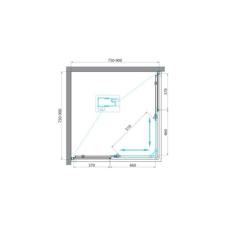 Душевой уголок BelBagno UNIQUE 85-100x85-100 матовое стекло 5 мм профиль хром UNIQUE-A-2-85/100-M-Cr