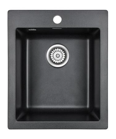 Мойка для кухни Paulmark LEER, PM104249-BL, черный , 415х490 мм