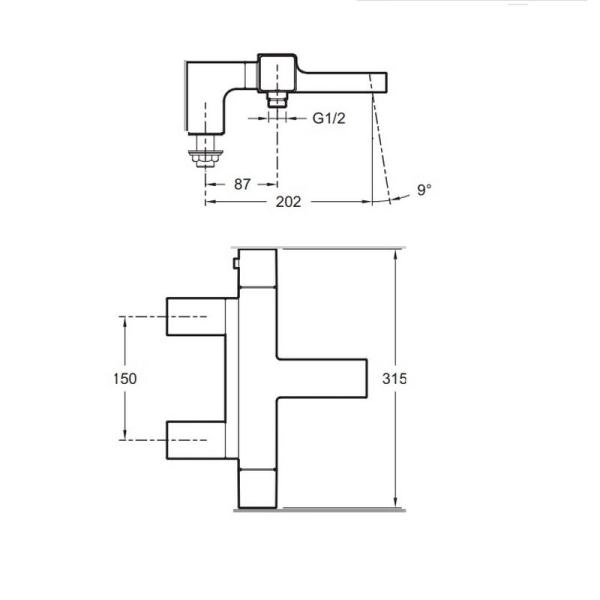 Смеситель Jacob Delafon STRAYT E9129-CP на борт ванны хром