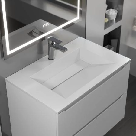 Раковина для ванной полувстраиваемая Uperwood Next Premium 70 см, прямоугольная, белая