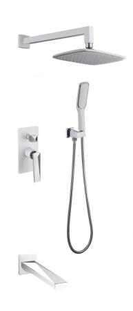Смеситель встроенный с изливом Boheme VENTURO БЕЛЫЙ+ХРОМ 374-W-2