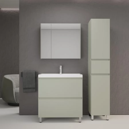 Тумба напольная Style Line Манхэттен 80 ЭМАЛЬ под ASTI 80 2 ящика PLUS олива