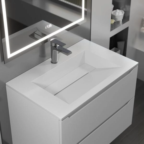 Раковина для ванной полувстраиваемая Uperwood Next Premium 70 см, прямоугольная, белая