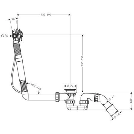 Слив перелив Hansgrohe Exafill S 58116180