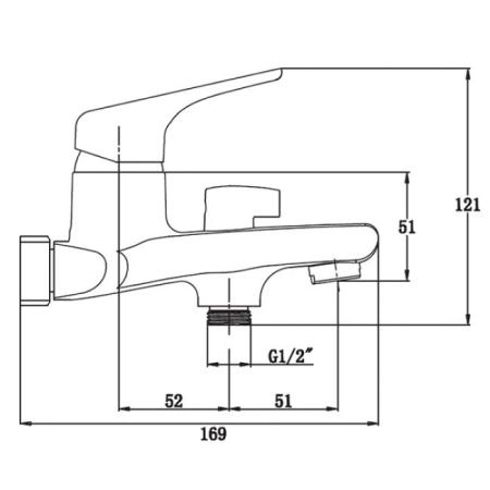 Смеситель для ванны KAISER ECO (22) с душем  хром