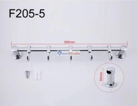 F205-5 Планка Frap 5 крючков подвижные