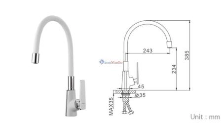 Смеситель для кухни Frap F4458 белый хром
