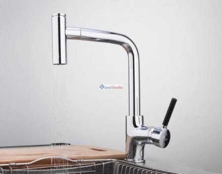 Смеситель для кухни Frap F6044 хром выдвижной излив