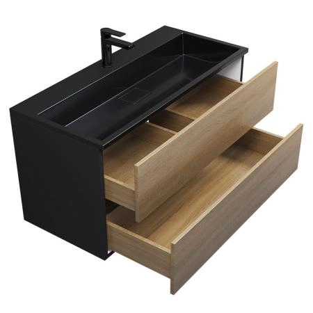 Раковина для ванной Uperwood Barsa 100 см, черная глянцевая