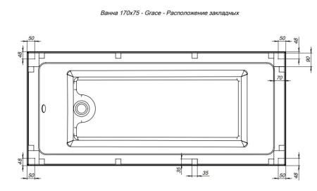 Акриловая ванна Aquanet Grace 170x75