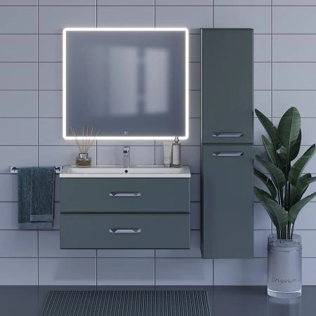 Тумба под раковину для ванной Uperwood Foster 90 см, подвесная, серый графит