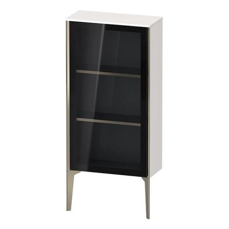 Duravit XViu Шкаф подвесной со стеклянной дверью 50x24x89см, 2 стеклянные полки (петли справа), цвет: белый глянцевый/champagne matt