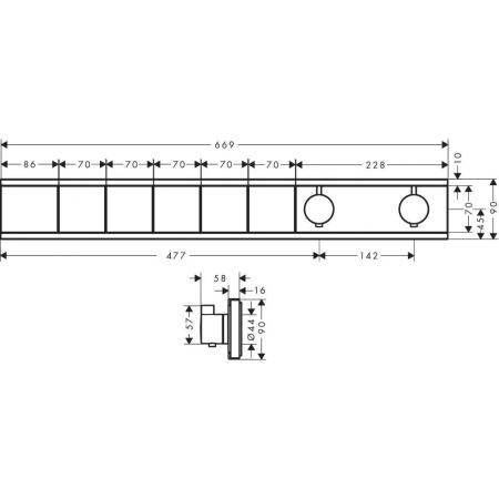 Hansgrohe 15384700 RainSelect Термостат для 5 потребителей, матовый белый