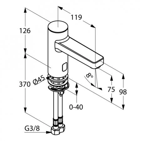 Смеситель Kludi Zenta E 3820205 для раковины, сенсорный