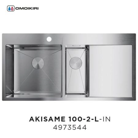 Кухонная мойка Omoikiri Akisame 100-2-IN-L 4973544, 1000*510, нержавеющая сталь