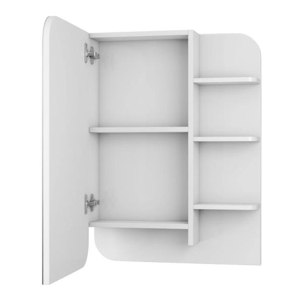 Зеркало-шкаф UNCORIA Лина 50 см белое, полки справа