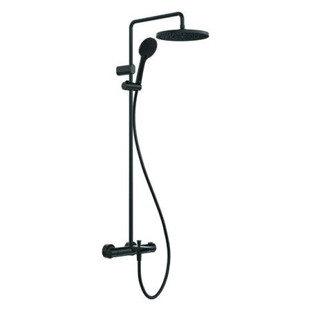 Duravit Wave Душевая система с термостатом, ручной душ с регулировкой высоты, шланг 1600 мм, ручной душ 3 режима, излив 223 мм, цвет: черный матовый