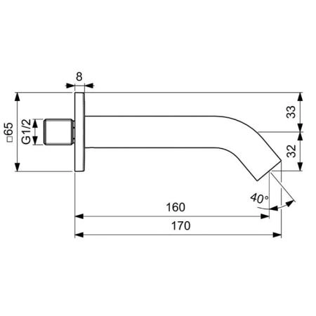 Ideal Standard Joy Neo Настенный излив, 17см., подключение G1/2, цвет: PVD Magnetic Grey
