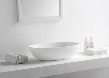 Раковина NT BAGNO NT401 MILANO 600x400 искусственный камень белый матовый