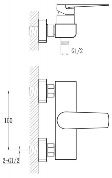 Смеситель для душа BELBAGNO CARIN CAR-ESDM-CRM хром