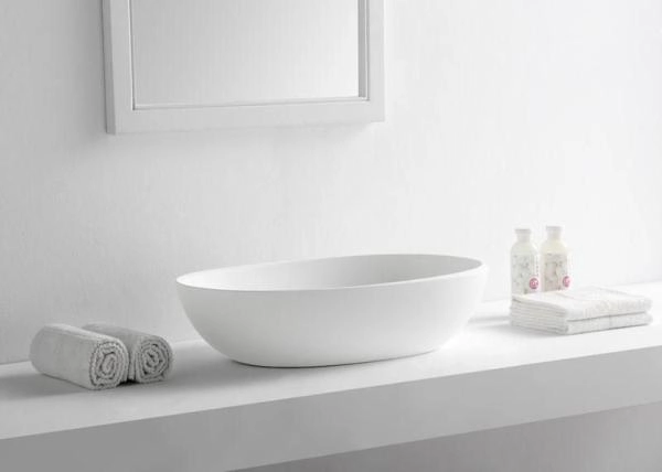 Раковина NT BAGNO NT401 MILANO 600x400 искусственный камень белый матовый