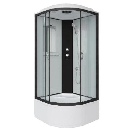 Душевая кабина Niagara Classic NG-6709-14 (1000х1000х2150) высокий поддон(45см) стекло ПРОЗРАЧНОЕ черные профиля
