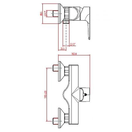 Gattoni H2omix3000 Смеситель для душа с одной рукояткой, цвет: хром