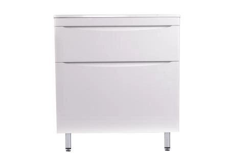 Тумба напольная Style Line Бергамо мини 90 (2 ящ.) Люкс антискрейтч белый, PLUS