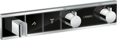 Hansgrohe 15355600 RainSelect Термостат для 2х потребителей, черный / хром