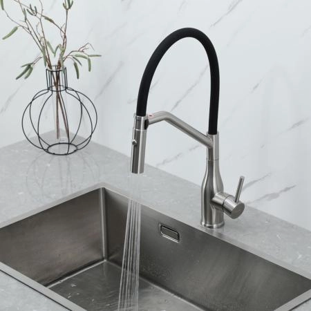 Смеситель GAPPO G4098-15 для кухни с гибким изливом, сатин