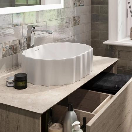 Раковина Kerama Marazzi CONCHIGLIA КОНКИЛЬЯ CC.wb.50\WHT накладная 50, белая глянцевая