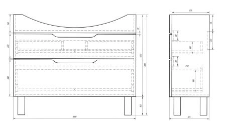 Тумба под раковину Dreja Q Laguna Plus 105 99.0108 напольная цвет белый