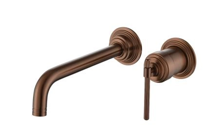 Смеситель для умывальника Boheme из стены, ETERNA BRUSHED BRONZE 175-BRB