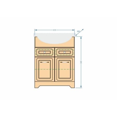 Тумба под умывальник Stella Polar Кармела 65, карпатская ель, Байкал 65