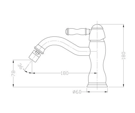 Смеситель для биде Bronze de Luxe Tiffany (1902BR) бронза