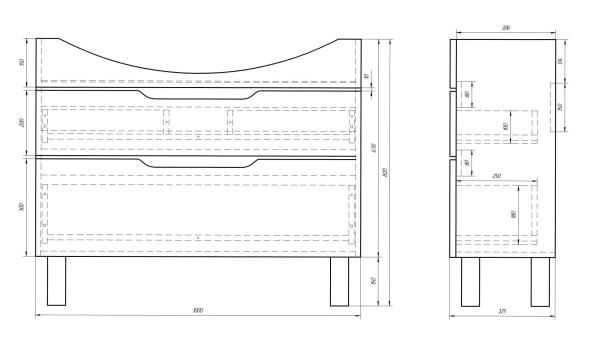 Тумба под раковину Dreja Q Laguna Plus 105 99.0108 напольная цвет белый