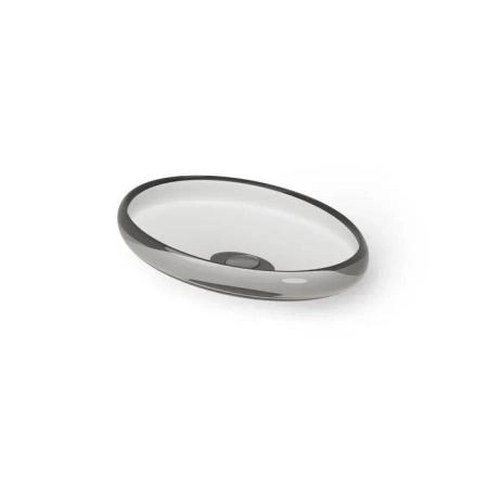 Dea Design Washbasins Раковина 60х40х11.2см., накладная, без отв., Glasstech, прозрачная смола, цвет: Smoky Black R4