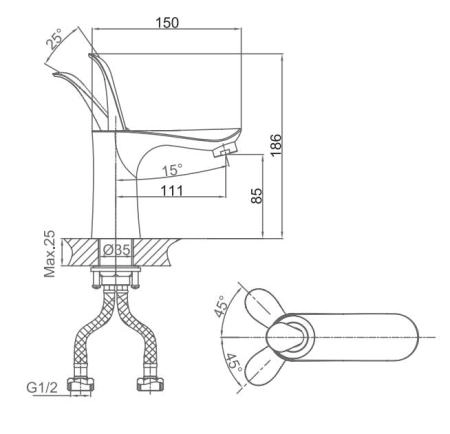 Смеситель для раковины D&K Venice Baciano (DA1032159)
