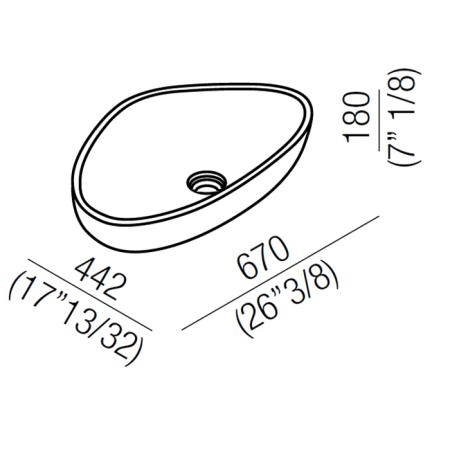 Agape Drop Раковина 67x44.2x18 см, без отв., цвет: белый