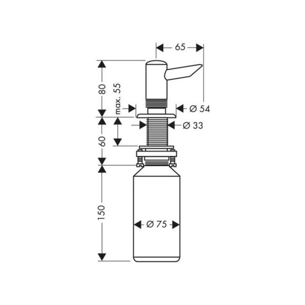 Диспенсер Hansgrohe 40418800 для жидкого мыла, сталь