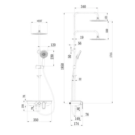 Душевая система Lemark Tropic LM7012BL для ванны