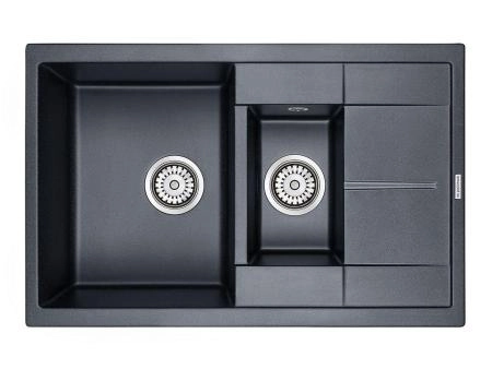Мойка для кухни Paulmark FESTE, PM237850-BLM, черный-металлик, 775х495 мм