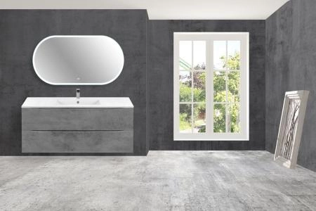 Тумба под раковину Vincea Mia 1200 подвесная, 2 выкатных ящика soft close, Beton