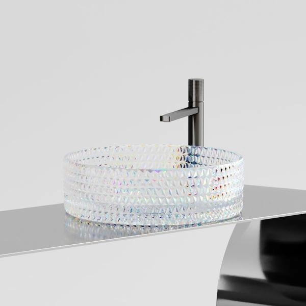 Умывальник чаша накладная круглая (цвет неон) Cristal 360x360x112мм