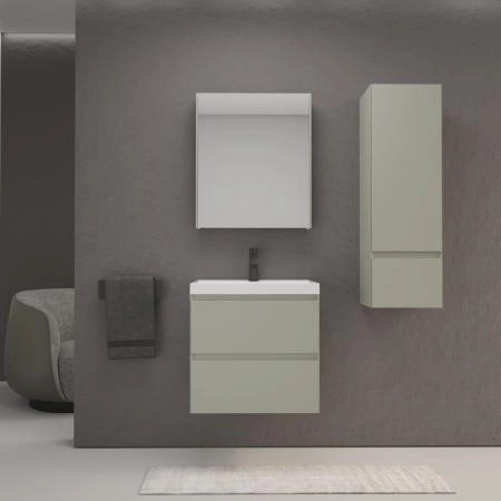 Тумба подвесная Style Line Манхэттен 60 ЭМАЛЬ под ASTI 60 2 ящика PLUS олива