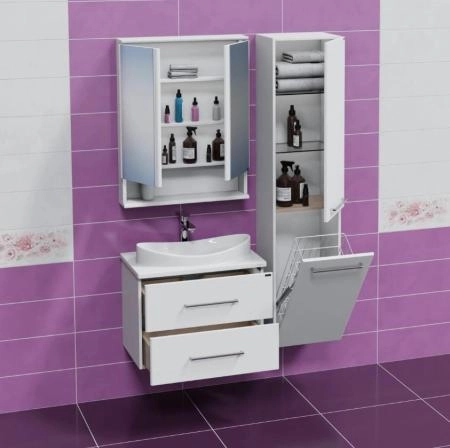 Тумба под раковину СаНта Вегас 70 2 ящ. подвесная. (ум. Вега 70 литой мрамор)