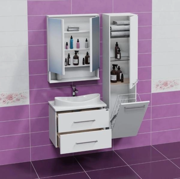 Тумба под раковину СаНта Вегас 70 2 ящ. подвесная. (ум. Вега 70 литой мрамор)