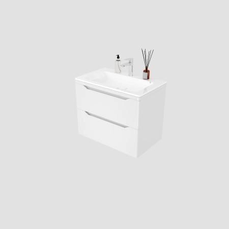 Тумба подвесная Style Line Марелла 70 (2 ящ.) Люкс антискрейтч белый глянец, PLUS